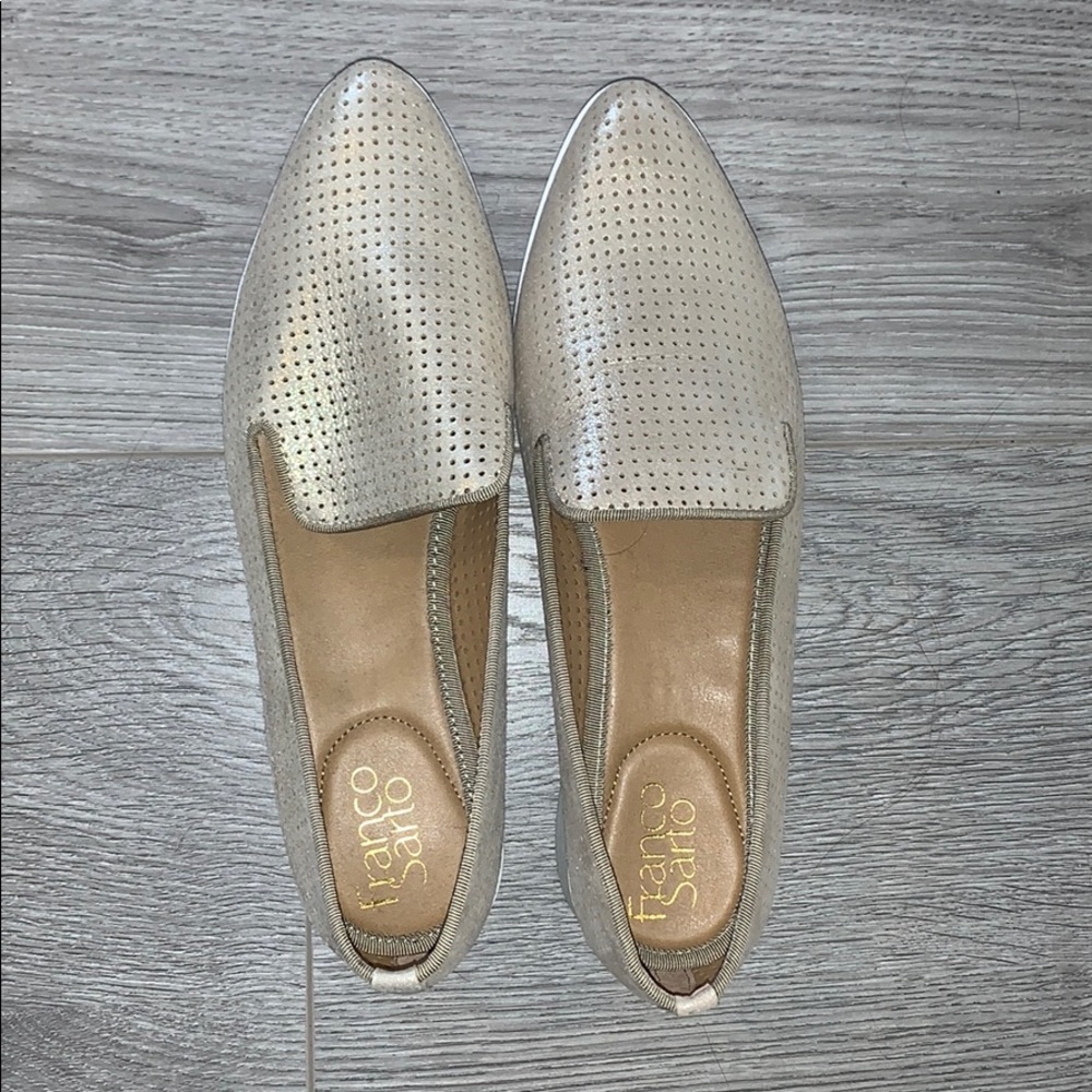Never worn Franco Sarto Metallic Slip On
